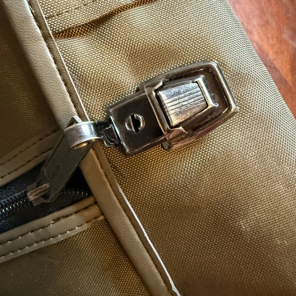 Pierre Cardin vtg Olive Green Nylon Garment Bag Travel Suit Carrier H Rosenfeld‎